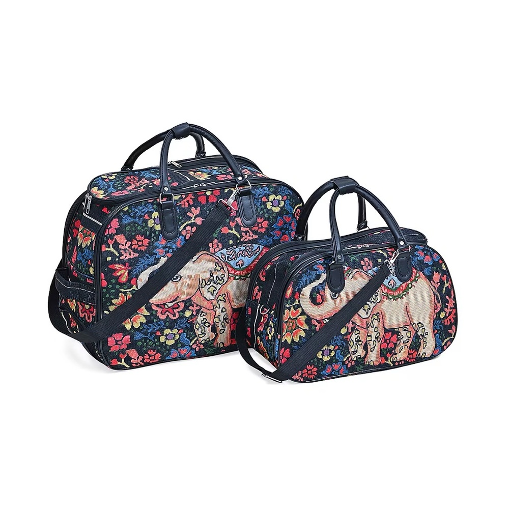 Floral Elephant Print Travel Bag Set